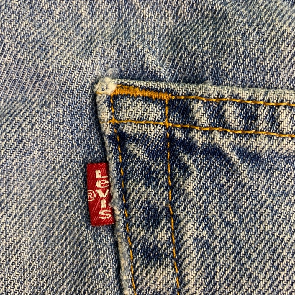 Levi Strauss Co 505 Mens 36x34 Regular Fit Straight Leg Blue Denim Jeans - Picture 4 of 8